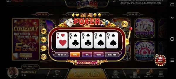 Minigame Poker cực chât Top88
